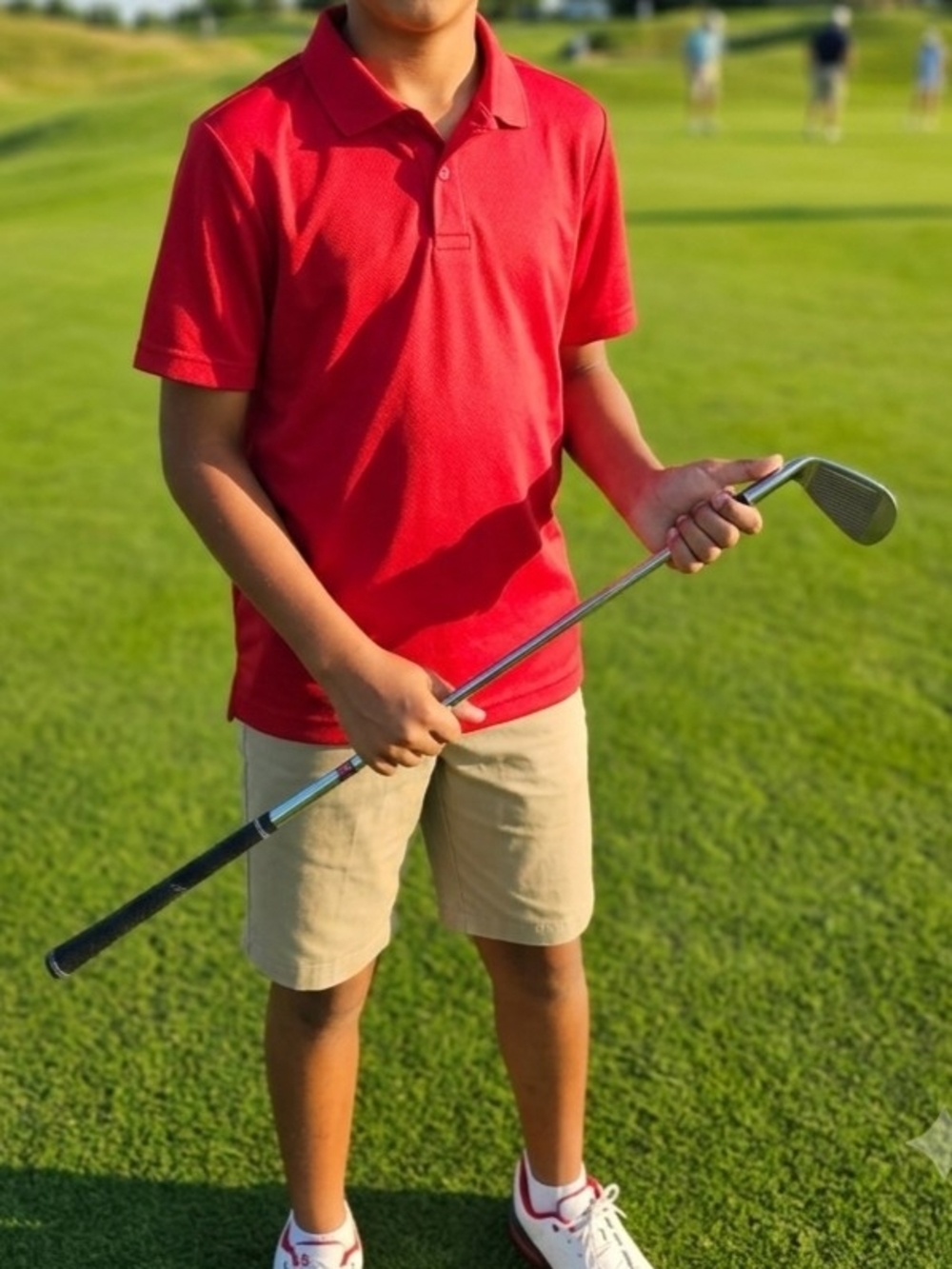 IZOD boys' red polo shirt, size L (14/16). Moisture-wicking performance." NWT
